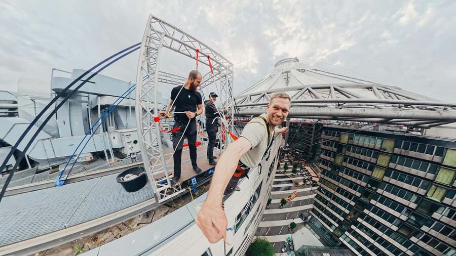 Berlin: House Running at "Das Center" Berlin 40m vertical! - Rooftop Views of Berlin Before You Go Vertical