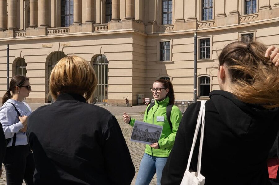 Berlin: the treasures of berlin - walking tour - Gendarmenmarkt finale: French and German Cathedrals in the same frame