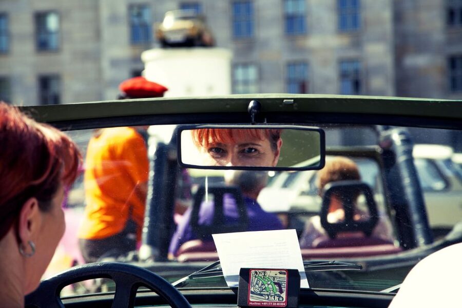 Berlin: The Wall Ride Guided Trabi Tour - The convoy experience: staying with the guide and hearing the story