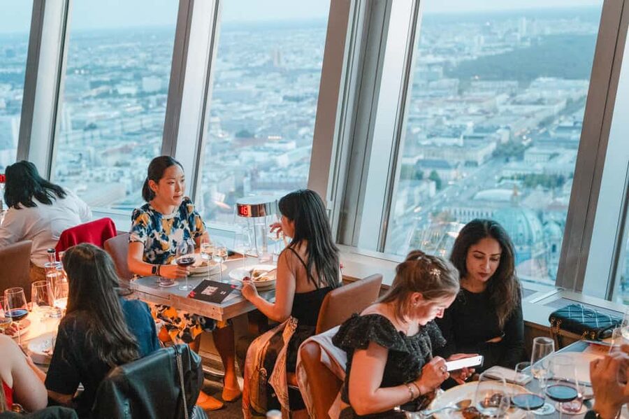 Berlin: TV Tower Sphere Tim Raue Highest Breakfast - What You Get: TV-Tower Breakfast, Vegan Breakfast, and Drinks