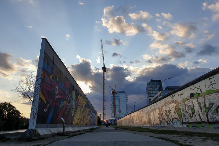 East Berlin and the Wall: Walking Tour - A look toward the Berlin TV Tower: ideology in the skyline