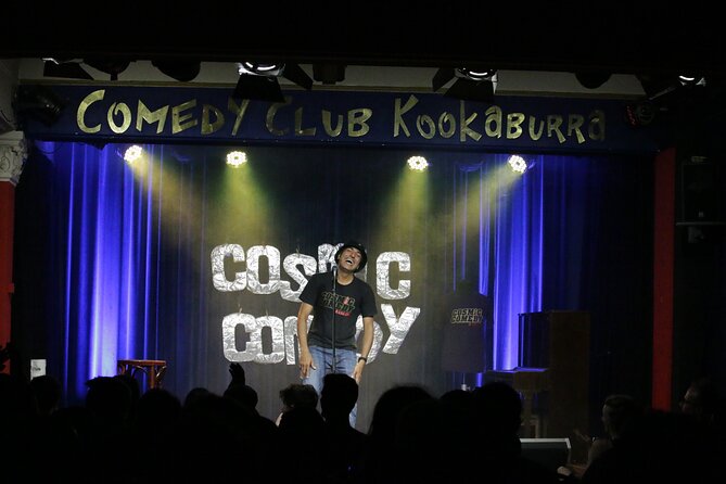 English Comedy Show with Pizza and Shots in Central Berlin - The Comedy Club Vibe: Folding Chairs, Front Seats, and Getting Roasted Less