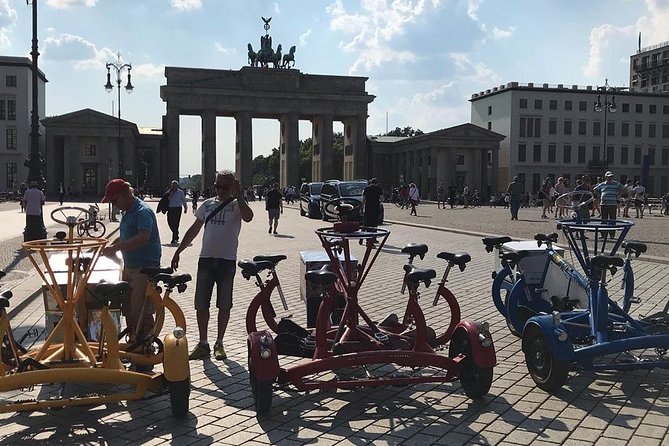 Party and Beer Bike Private Sightseeing Tour Berlin with Pick-up - Beer flat rate reality check: when 15€ per person is a smart add-on